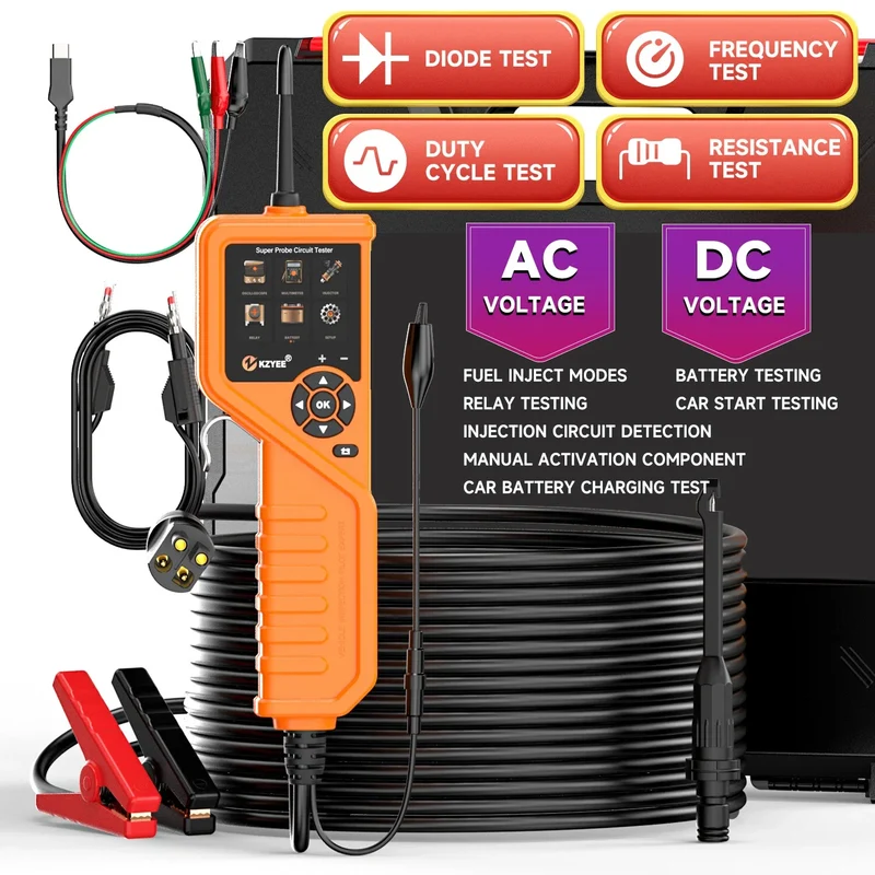 Allround Autodiagnose Tester – Circuit Tester – Accu Tester – Relais Tester – Injectortester – Spanning Tot 110V – Continuïteitstest Met Geluid
