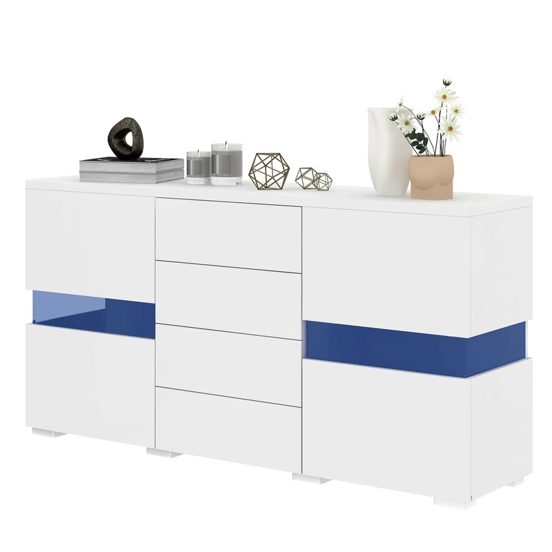 Sideboard – Opbergkast – Dressoir – Kast – Meubel – LED-Verlichting – USB-Aangedreven