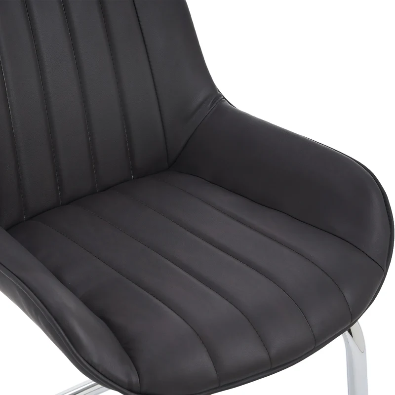 Eetkamerstoelen – Stoelen – Zitmeubels – Zwarte Stoelen – Comfortabele Foamvulling – Metalen Frame - 40 x 67 x 81 cm - Zwart