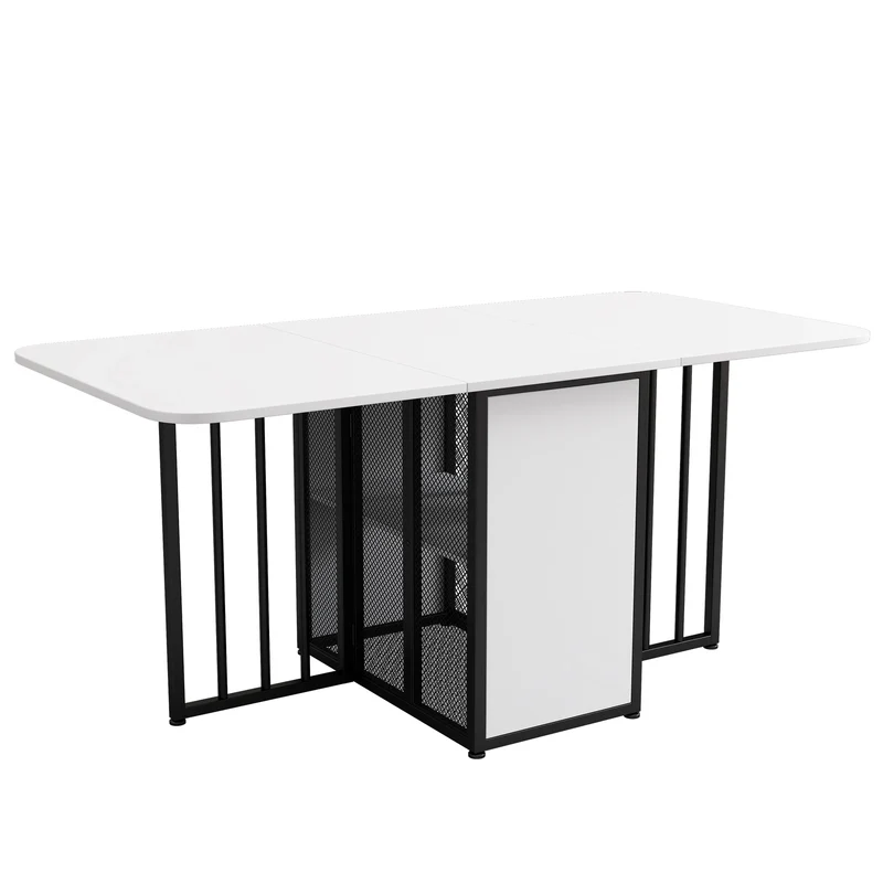 Eettafel – Eettafel Modern – Eettafel Compact – Praktische Eettafel – Stevige Constructie – Eenvoudige Montage - 160 x 70 x 75 cm - Wit