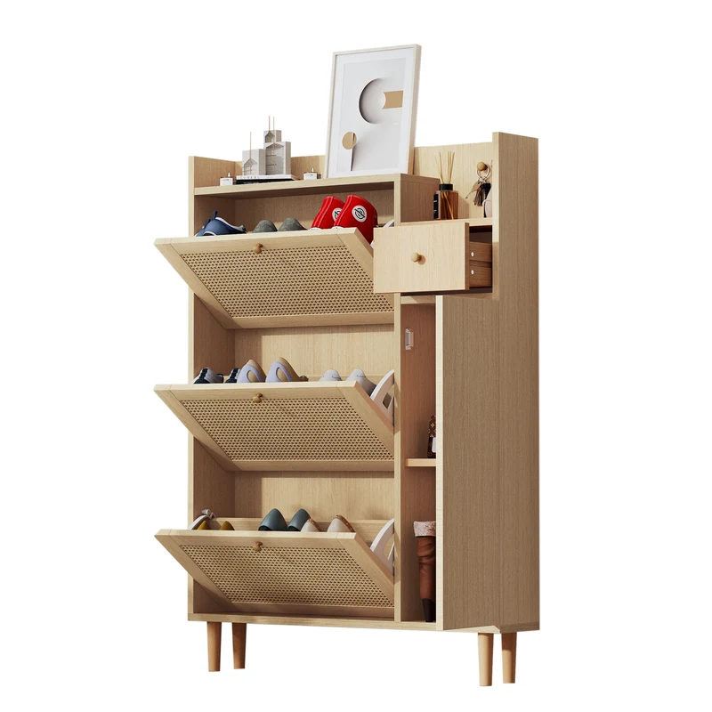 Schoenenkast – Schoenenopberger – Schoenenrek – Schoenenmeubel – Smal – MDF Materiaal – 125 Cm Hoogte