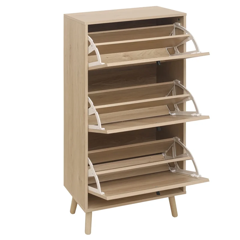 Schoenenkast – Schoenenopberger – Schoenenrek – Schoenenmeubel – Smal Design – Ruimtebesparend – Handgevlochten Deuren