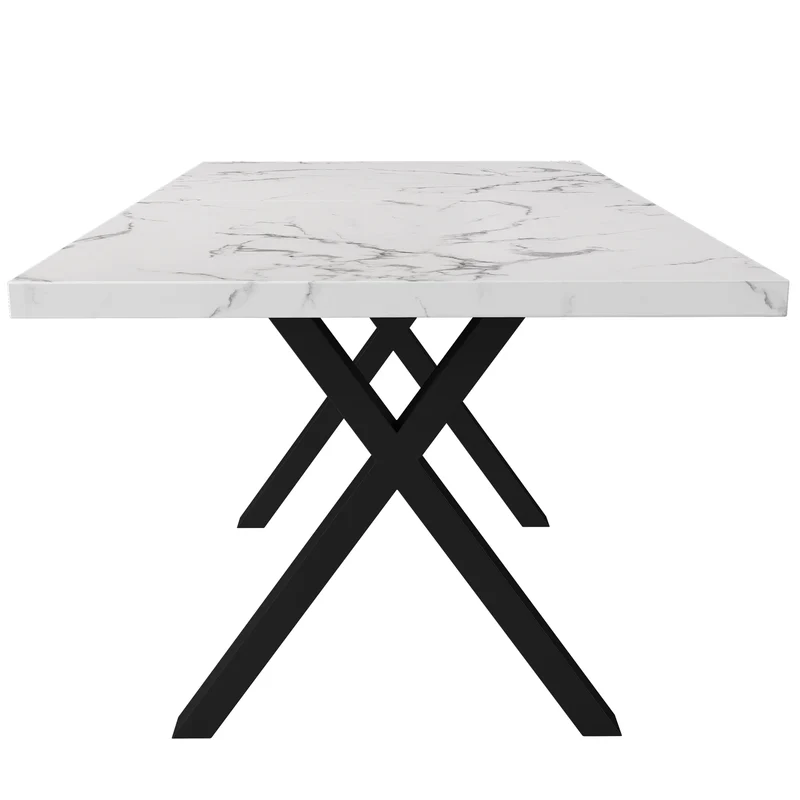 Eettafel – Tafel – Salontafel – Eetkamertafel – Moderne Tafel – Stalen Frame – Marmeren MDF-Blad