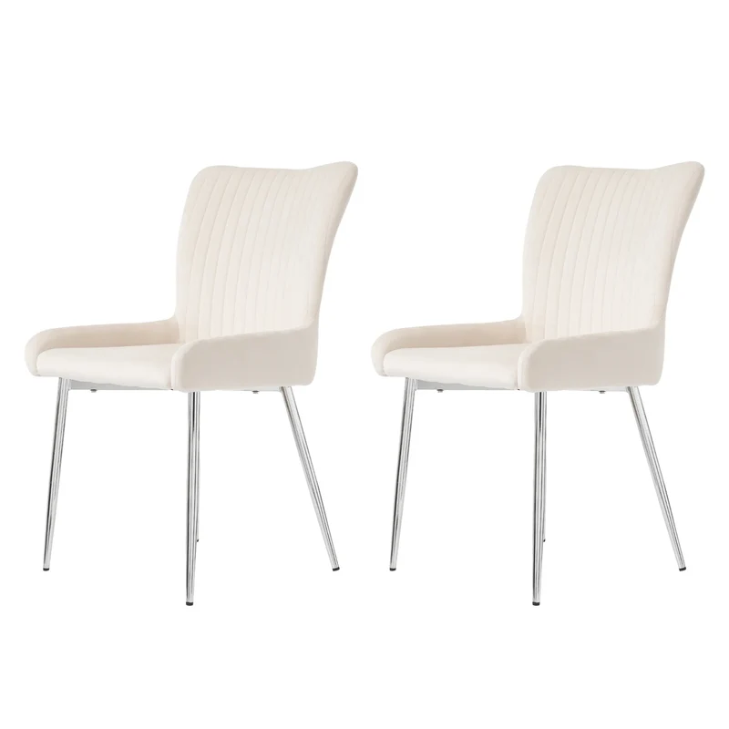 Velvet Eetkamerstoelen – Fluwelen Stoelen – Lounge Stoelen – Comfortabele Zit – Metalen Poten – Compact Design