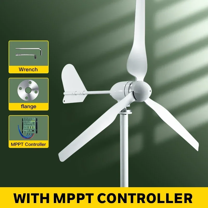 Windgenerator – Windturbine – Duurzame Energie – Elektriciteitsgenerator – Roestvast Stalen As - 2KW met Regelaar - 24V