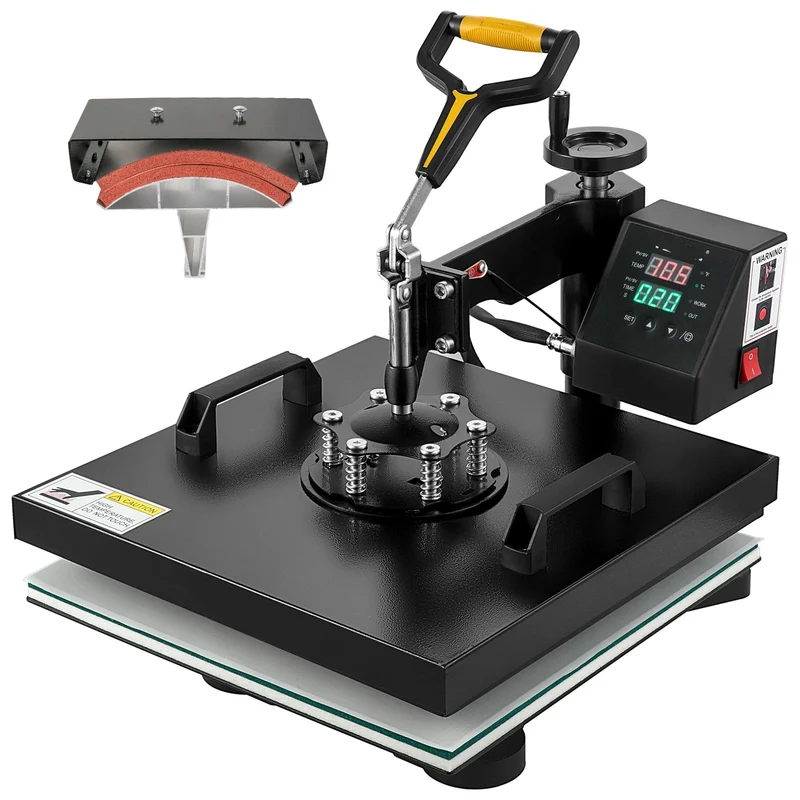 Professionele Heat Press – Warmtepers – Transferpers – T-Shirt Pers – Pettenpers – 15 X 15 Inch Persplaat – Digitale Timer & Temperatuur