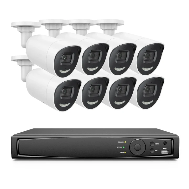 Beveiligingscamera – Bewakingscamera – 8 Stuks - Camerasysteem Kit – 8CH – 4K Camera – 8MP Camera – 8 Kanaals – PoE – Nachtzicht 30 Meter - 1TB