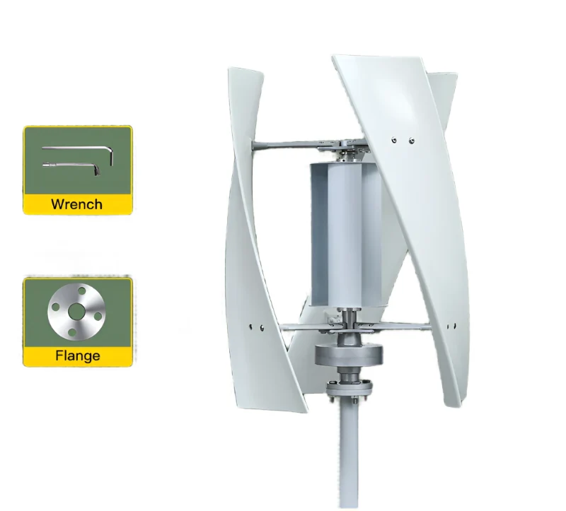 Windturbine – Compacte Windmolen – Duurzame Energie – Verticale As – Stille Generator – 2000W – Glasvezelbladen - 12V - Alleen Windturbine