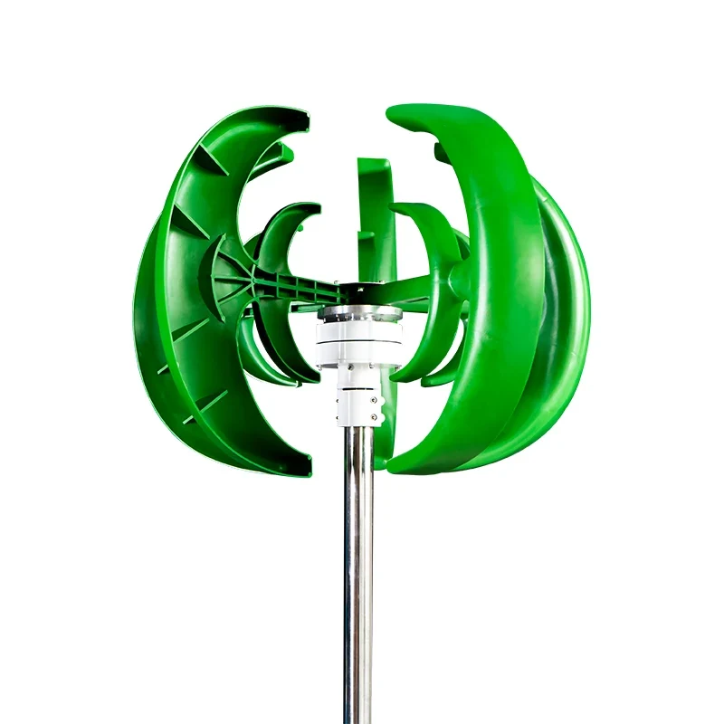 Windturbine – Windgenerator – Duurzame Energie – Kleine Turbine – Verticale As – 1000W – Laag Startvermogen - Groen - 12V - Met MPPT-controller