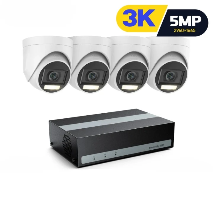 Beveiligingscamera – Bewakingscamera – Complete 4-Camera Beveiligingsset – Surveillance Set – Veiligheidsset – 8CH – 5MP Resolutie – Nachtzicht Tot 25 Meter - 2TB