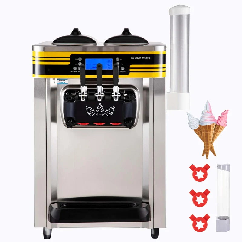 Softijsmachine – Softijsapparaat – IJsmaschine – Zachtijsmachine – Horeca Softijsmachine – 30 Liter Capaciteit – LCD Touchscreen Bedienung