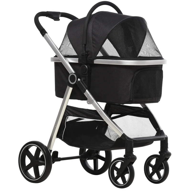 Hondenwagen – Hondentrolley – Hondenbuggy – Dierenwagen – 2-In-1 Design – Stevige Metalen Constructie