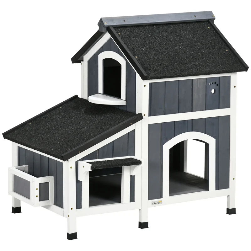 Houten Kattenhuis – Kattenhuisje – Kattenhuis Met Plantenhanger – Kattenverblijf – Ruim Ontwerp – Duurzaam Hout