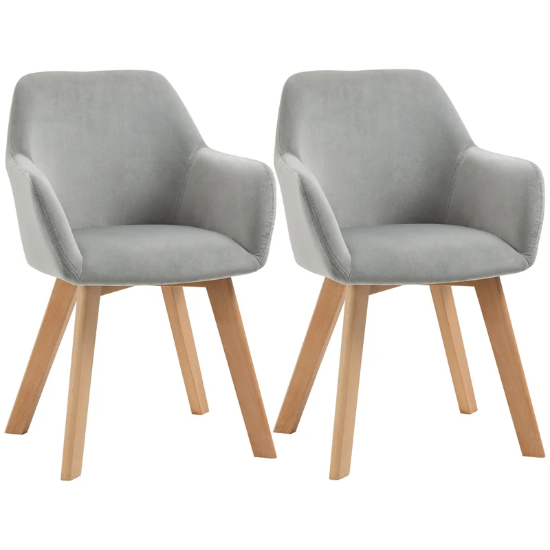 Eetkamerstoel – Dining Chair – Velours Stoel – Fluwelen Stoel – Rubberhout Frame – Zacht Comfort – Modern Design
