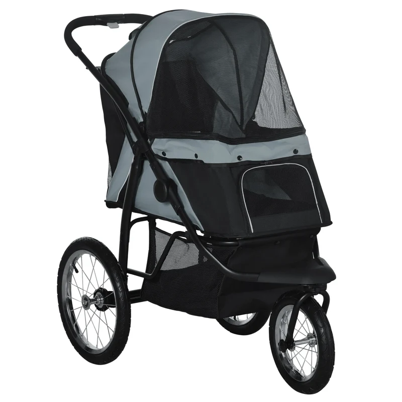Hondenwagen – Inklapbare Hondenkar – Hondentrolley – Hondenbuggy – Middelgrote Honden – Stevig Metalen Frame – Opbergmand