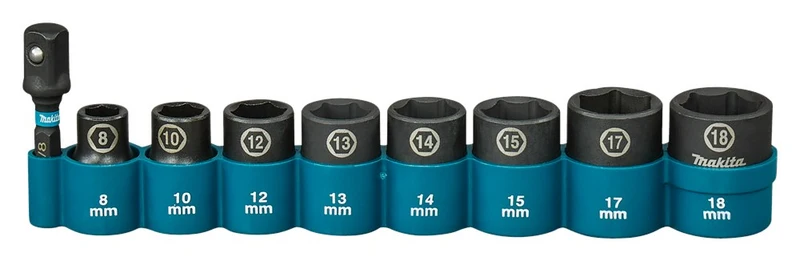 MAKITA KRACHTDOPPENSET 9-DELIG 3/8 IMPACT BLACK
