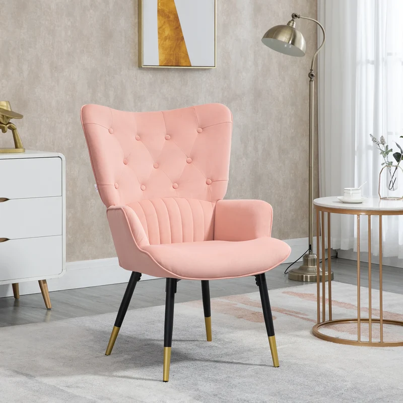 Fauteuil – Velvet Stoel – Relaxfauteuil – Leunstoel – Zachte Fluweelbekleding – Ergonomisch Zitvlak – Stalen Pootjes
