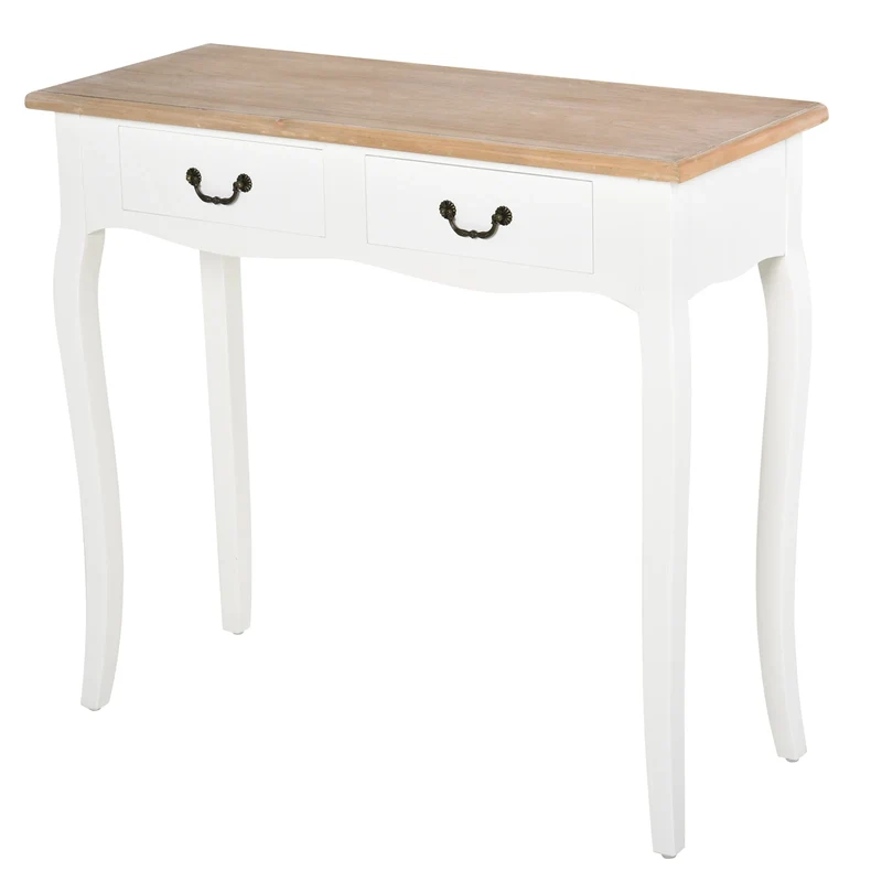 Console – Sidetable – Halmeubel – Opbergmeubel – Compact – Dennenhout – 2 Laden