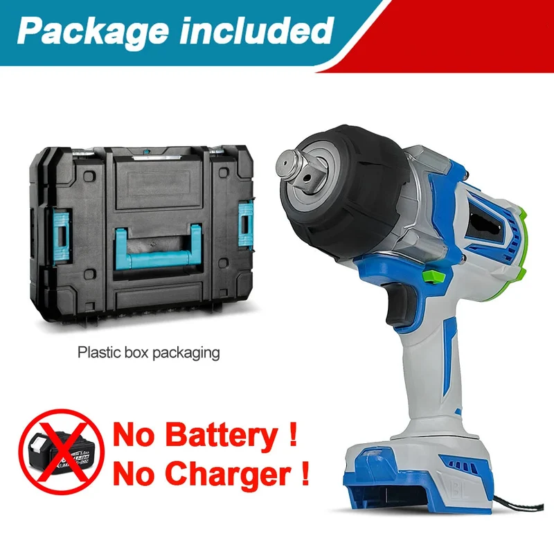 Elektrische Momentsleutel – Momentsleutel Draadloos – Momentsleutel 18V – Momentsleutel Borstelloos – Momentsleutel 3/4" – Maximaal Koppel 4100 N.m – Oplaadbare Batterij - Zonder Batterij - Kunststof
