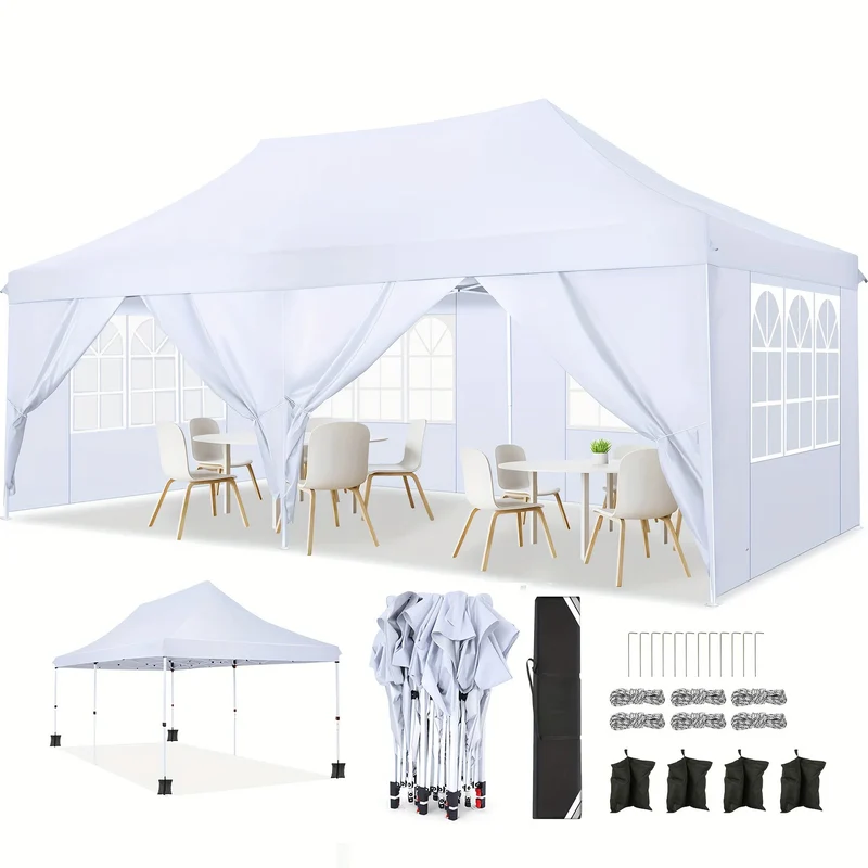 Partytent – Feesttent – Evenemententent – Tuinfeesttent – Grote Afmetingen 3x6 Meter – Waterdicht Oxford 210D - Wit