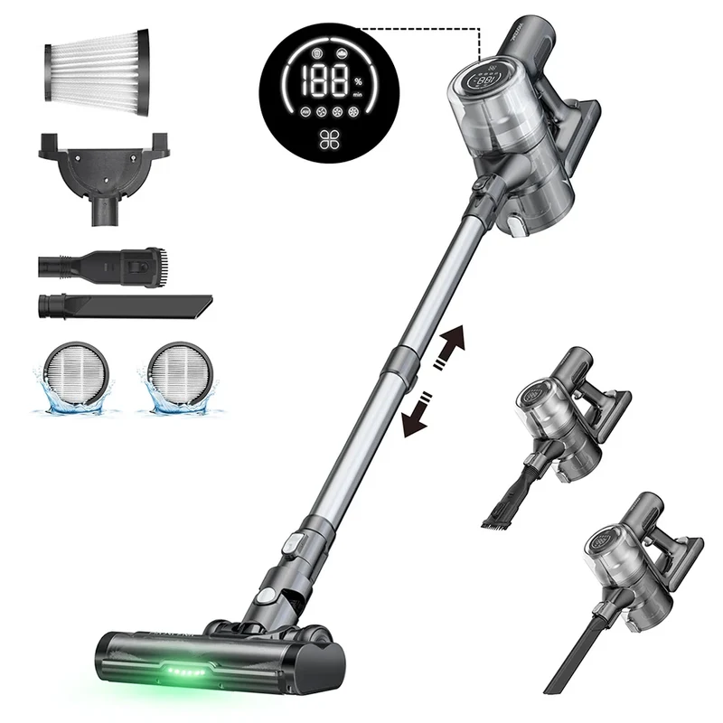 Draadloze Steelstofzuiger – Steelstofzuiger – Snoerloze Stofzuiger – Accu Stofzuiger – Handstofzuiger – 35 Kpa Zuigkracht – 45 Minuten Batterijduur