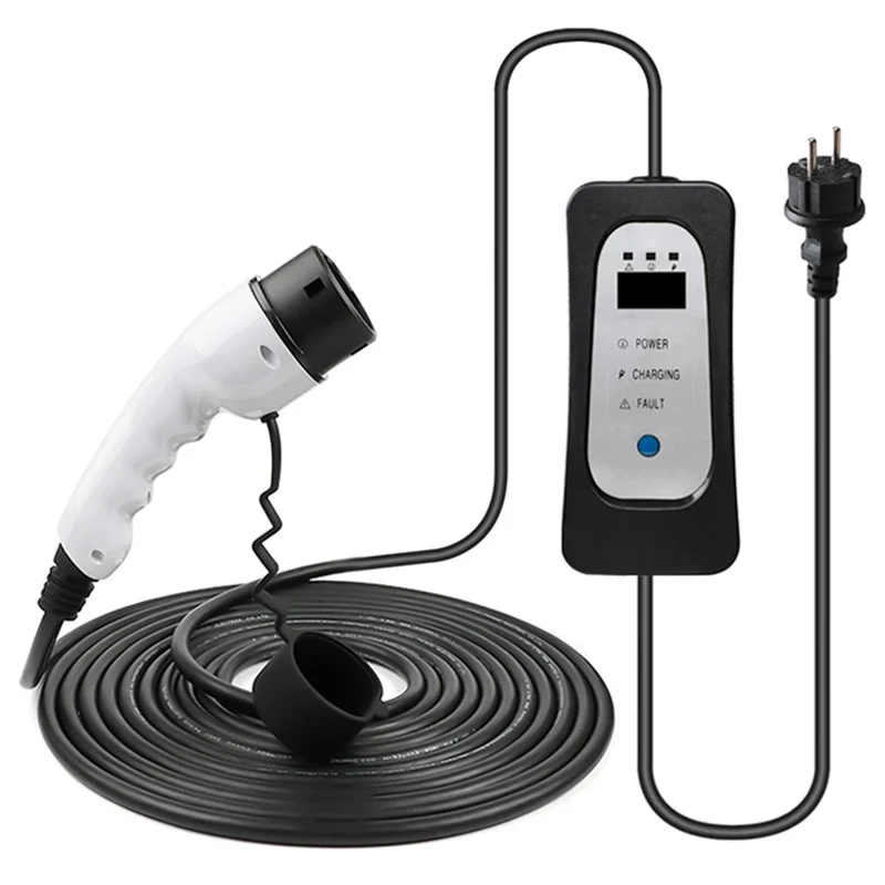 Laadkabel Voor Elektrische Auto – Oplaadkabel – EV Laadkabel – Elektrische Autolader – 10 Meter Lengte – Instelbare Stroomsterkte – IP54 Waterdicht