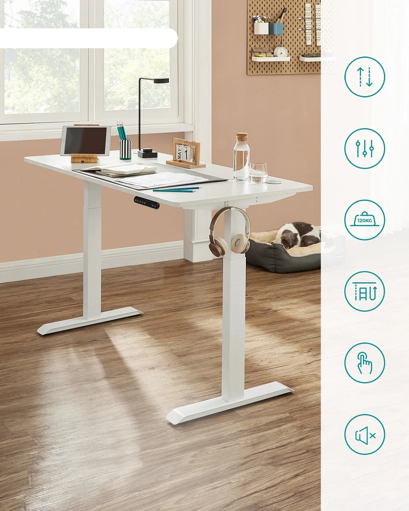 Elektrisch Zit-Sta Bureauframe – Verstelbaar Bureauframe – Hoogte Verstelbaar – Flexibel Werkplek – Stabiel Stalen Frame – Max Draagvermogen 120 Kg – Stil En Snel