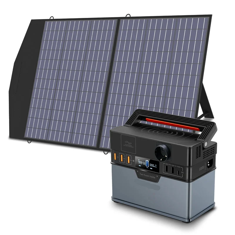 Draagbare Power Station – Mobiele Energiebron – Powerbank – Zonne-Accu – Draadloos Opladen – 288Wh Accu – Pure Sinusgolf Uitgang