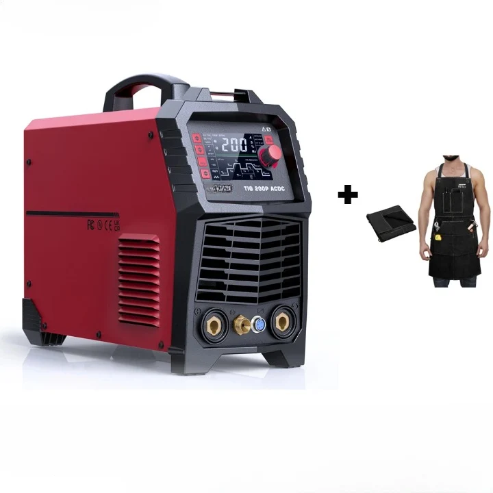 7-in-1 Lasmachine – TIG Lasmachine – AC DC Lasapparaat – MMA Lasser – LED Display – Pulsfunctie - Met Zwarte Leren Lasschort