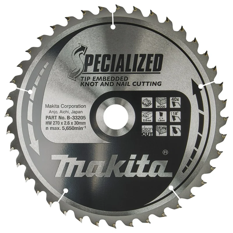 Makita HM ZAAGBLAD 270X30X2.6 40T B-33205