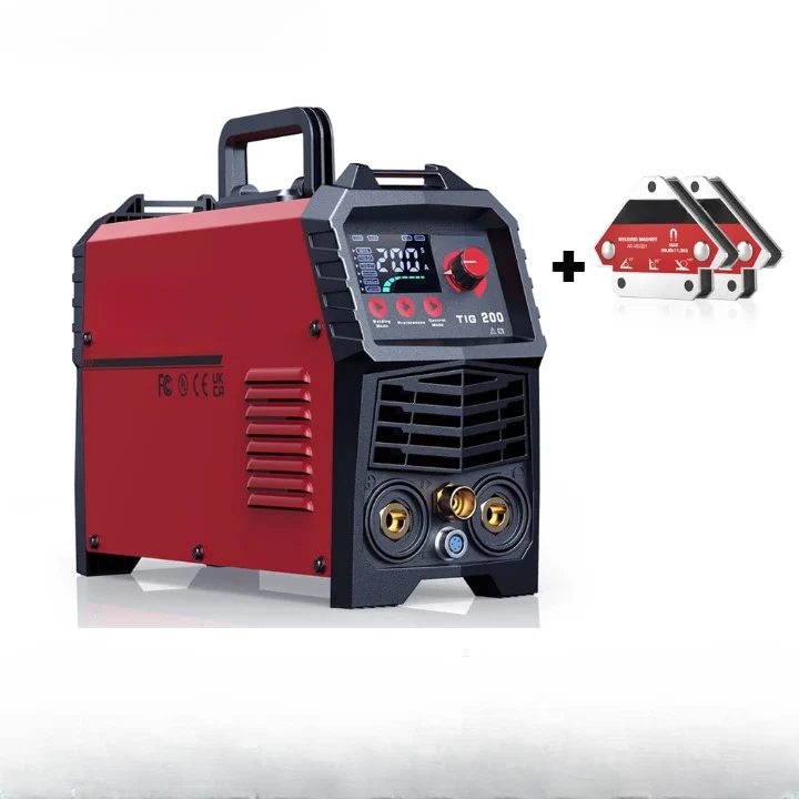 Lasmachine – TIG Lasser – MMA Lasser – 2-In-1 Lasser – Inverter Lasapparaat – 200 Ampère – Instelbare Gasnablasting - Met 2 Stuks Lasmagneten