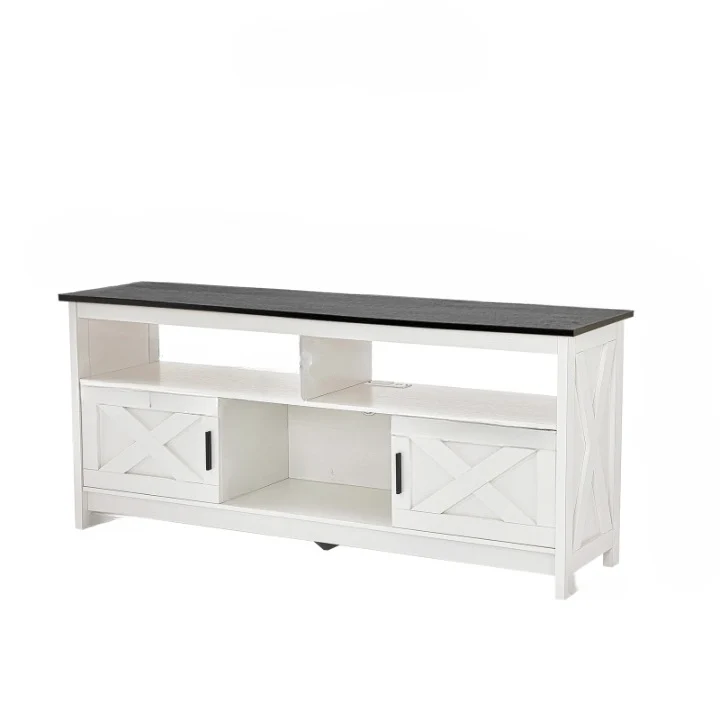 Tv-Meubel – Tv-Kast – Tv-Stand – Meubel – Draagkracht 136 Kg – Stopcontact Met Usb-Poort - 150 x 40 x 66 cm - Zwart