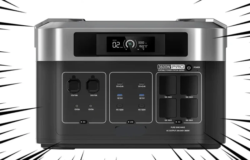 Draagbare Powerstation – Mobiele Energie – Noodstroom – Camping Accu – 3600W Output – Uitbreidbare 16kWh Batterij