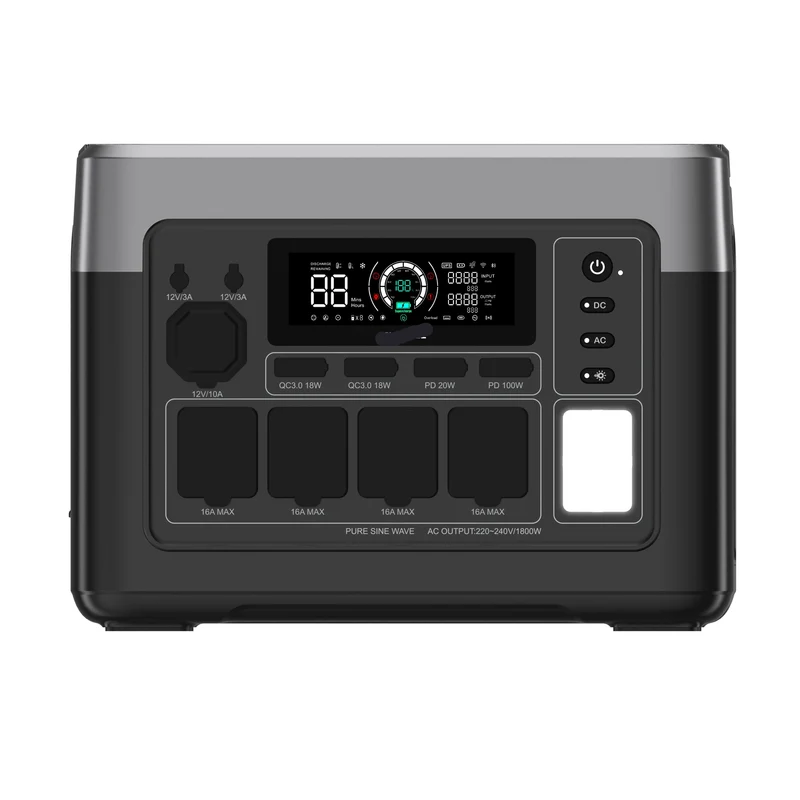 Powerstation – Energiecentrale – Draagbare Accu – Noodstroomvoorziening – LiFePO4 Batterij – 1800W Continue Output – Ultrasnelle Oplaadtijd