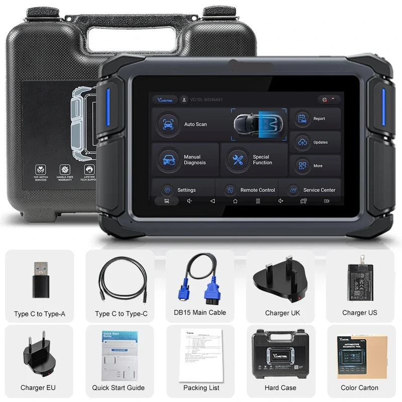 Auto Diagnosetool – OBD Scanner – Foutcode Lezer – Vehicle Tester – 7 Inch Touchscreen – Key Programming – 34+ Onderhoudsdiensten