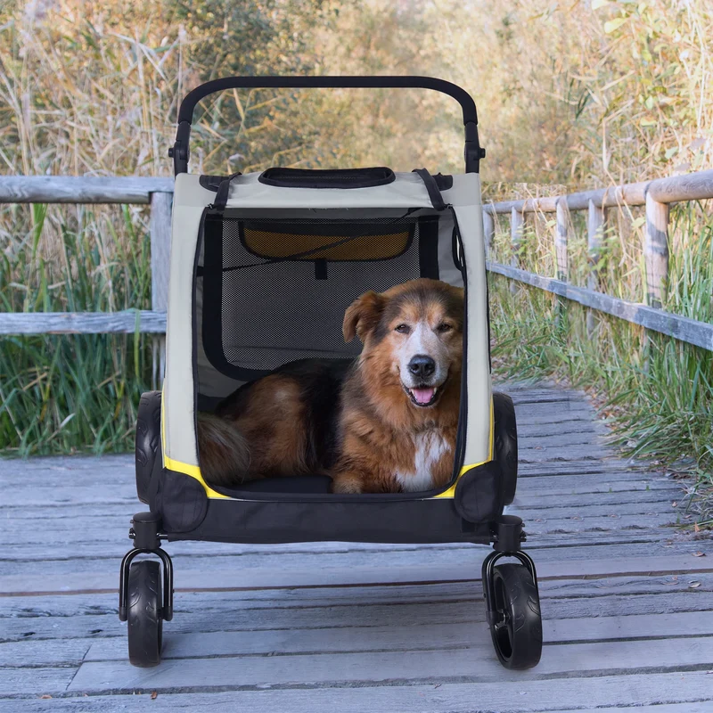 Dierenwagen – Huisdierbuggy – Hondenwagen – Kattenbuggy – Ruim Comfortabel Interieur – Veilig Stabiel Frame