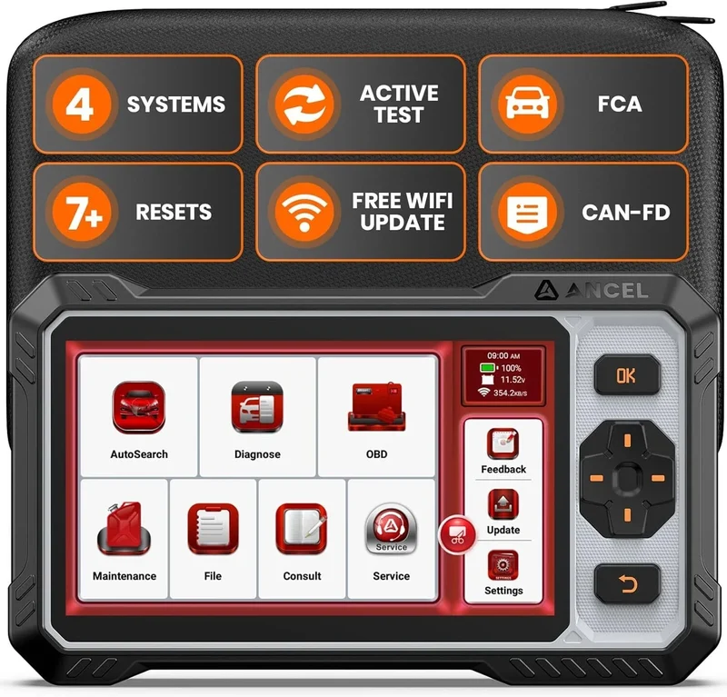 Autodiagnose Tool – OBD2 Scanner – Foutcode Lezer – Auto Diagnostiek – Motorcontrole – 6,2 Inch Scherm – Gratis Updates