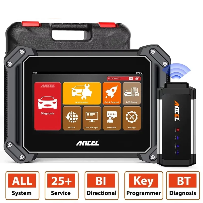 Professionele OBD2 Auto Diagnosetool – OBD Scanner – Autodiagnose – Foutcodelezer – Auto Onderhoud – 8 Inch Touchscreen – Bluetooth Verbinding