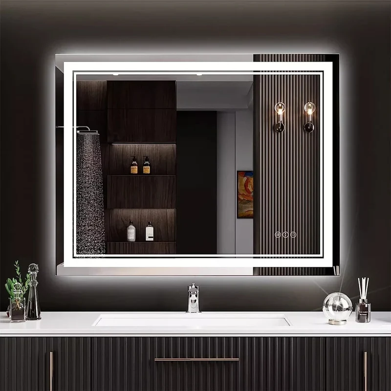 Badkamerspiegel – Led Spiegel – Anti-Fog Spiegel – Touch Spiegel – Waterbestendig Spiegel – 5 Mm Hd Glas – Instelbare Verlichting