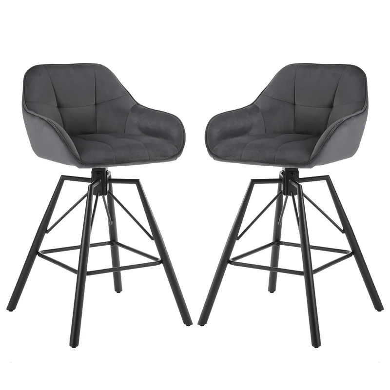 Barstoel – Barkruk – Draaistoel – Zitstoel – Velours – 360° Draaibaar – Max. Draagkracht 150 Kg