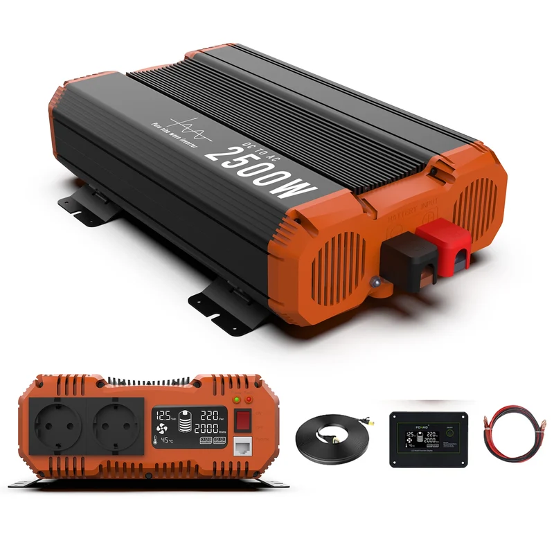 Pure Sine Wave Omvormer – Inverter – Spanningsomvormer – DC Naar AC – 3000W Continu Vermogen – 12V 24V 48V Input