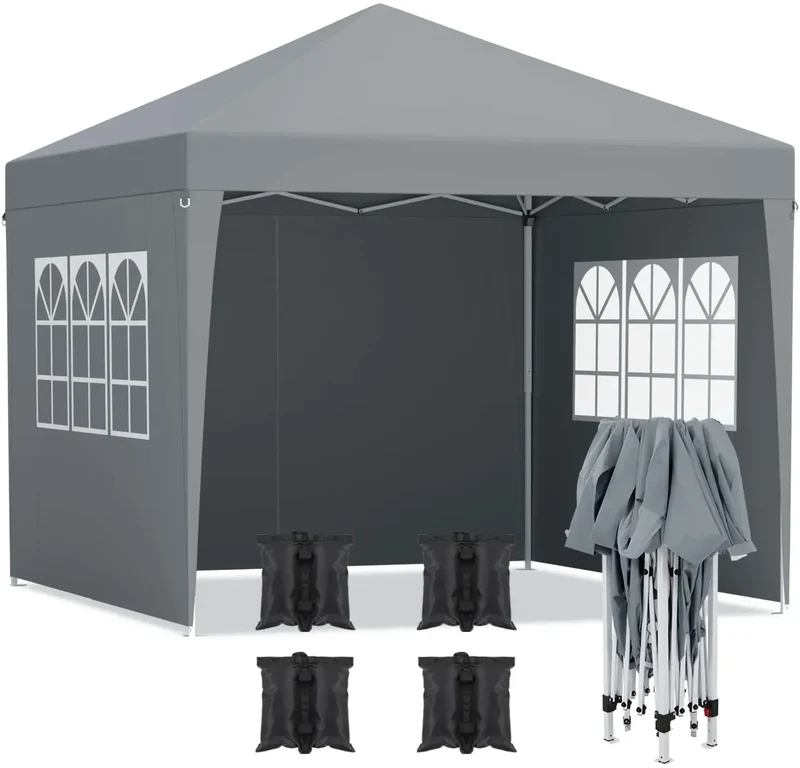 Pop-Up Partytent – 3X3 Meter Tent – Pop-Up Tent – Tuin Tent – Markt Tent – Waterafstotend Oxford Stof – Verstelbare Hoogte