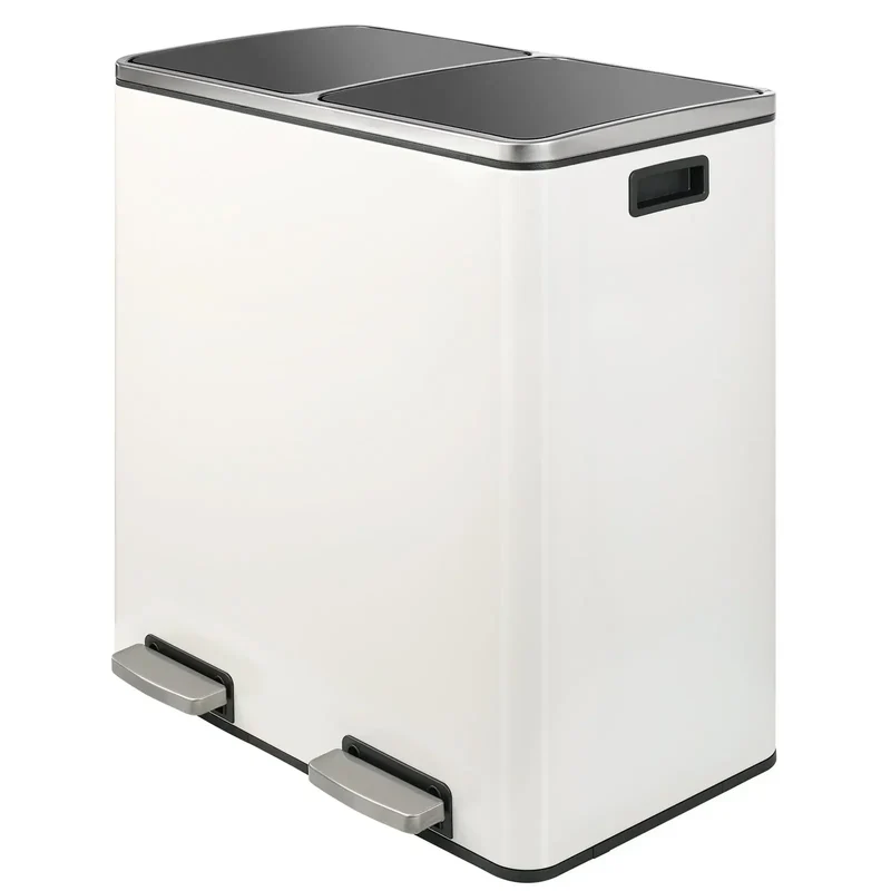 Prullenbak – Afvalbak – Vuilnisbak – Afvalcontainer – 60 Liter – Roestvrij Staal – Soft-Close Deksel