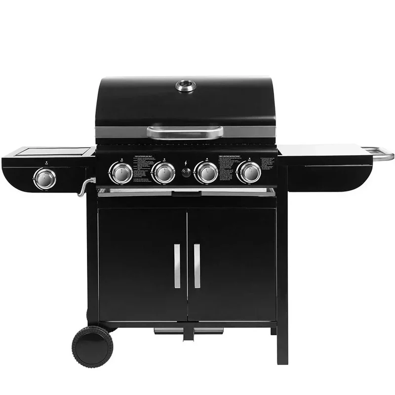 Gasbarbecue – Buitenkeuken Grill – Tuinbarbecue – 4-Pits BBQ – Zijbrander – RVS Branders – Ingebouwde Thermometer