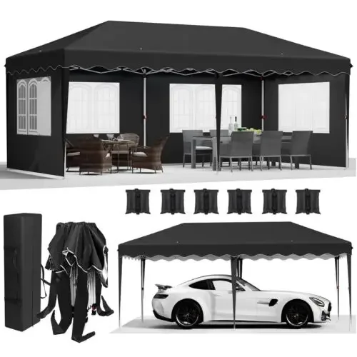 Vouwpaviljoen – Partytent – Zonnescherm – Overkapping – Beschutting – 3x6 Meter – UV-Bestendig Zeil