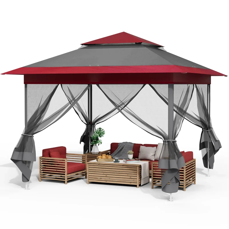 Pop-Up Gazebo – Tuinpaviljoen – Buiten Tent – Zonnescherm – Overkapping – Waterdicht – Verstelbare Hoogte