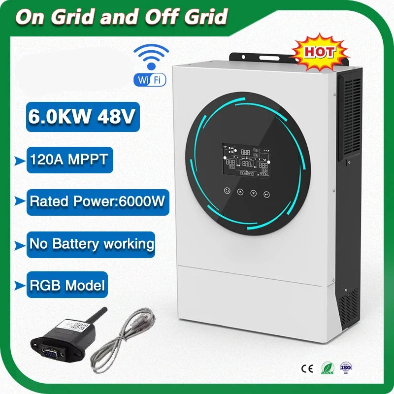 Hybride Zonnestroomomvormer – Zonne-energie Omvormer – Solar Inverter – Thuis Omvormer – 6 kW Vermogen – MPPT Controller – Pure Sinusgolf