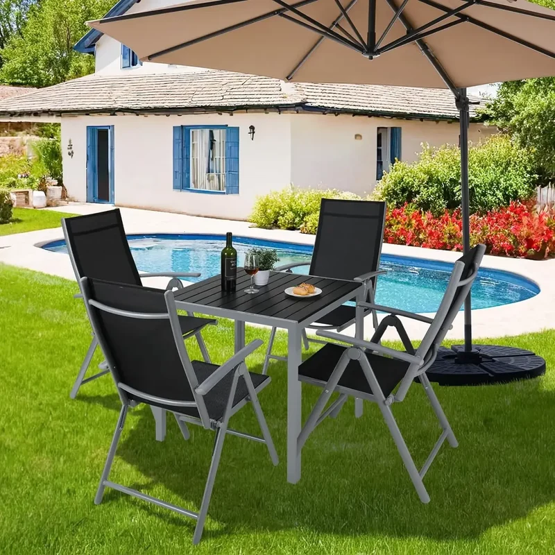 Verstelbare Tuinstoel – Tuinstoel – Relaxstoel – Balkonstoel – Campingstoel – 7-Standen Verstelbaar – Weerbestendig Aluminium Frame