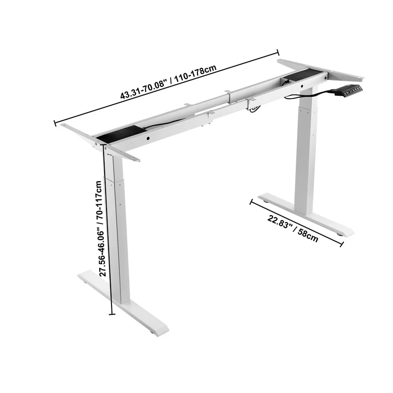 Ergonomisch Zit-Sta Bureauframe – Verstelbaar Bureauframe – Zit Sta Frame – Hoogte Verstelbaar – Stil Motor – Geheugenfunctie