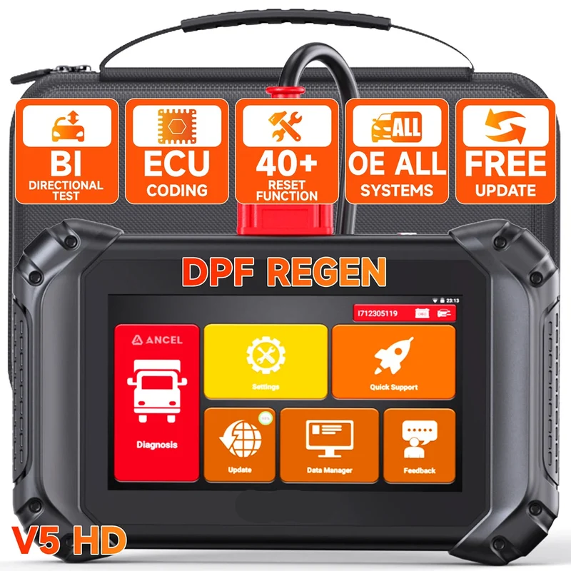 Professionele Diagnosetool – Truck Scanner – Vrachtwagen Scanner – Bedrijfswagen Diagnosetool – 7-Inch Tablet – 40+ Speciale Functies – Bluetooth & WiFi